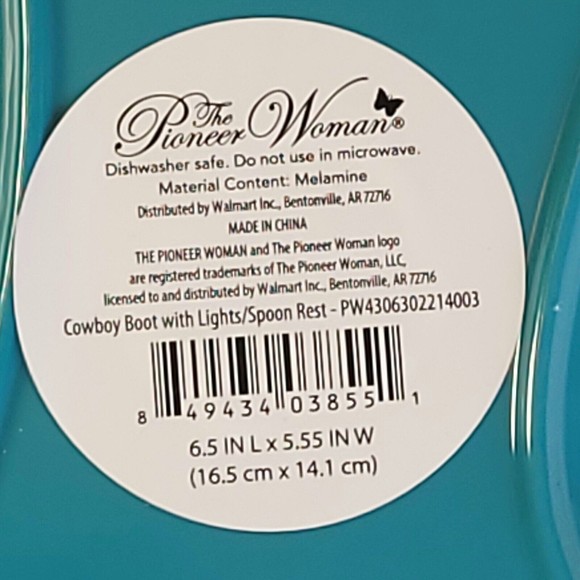 The Pioneer Woman Spoon Rest Christmas Cowboy Boot with Lights Melamine New - Picture 6 of 9